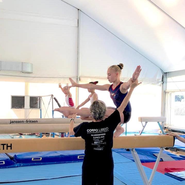 Training on balance beam